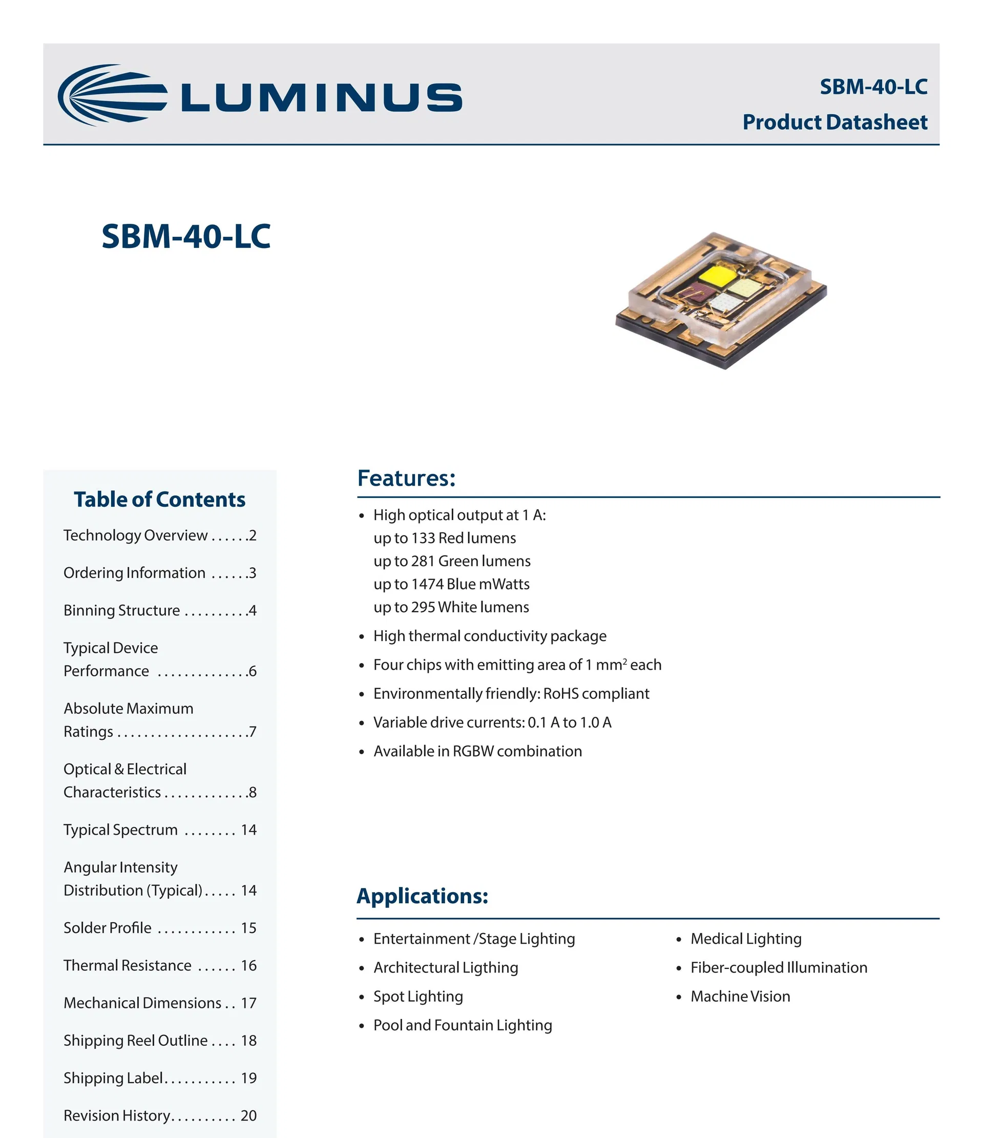 Specification Chart 1