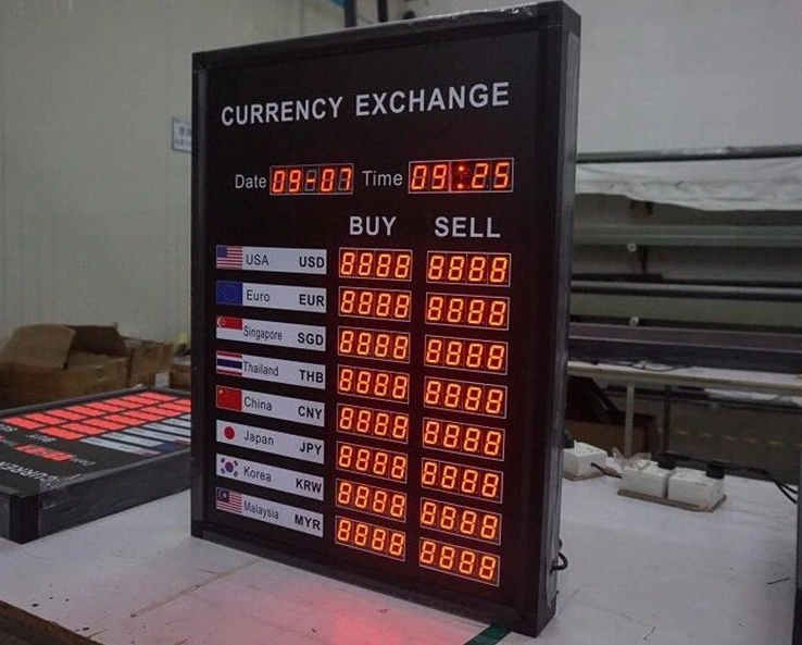 Currency Exchange Rate Customized LED Bank Exchange Rate Display