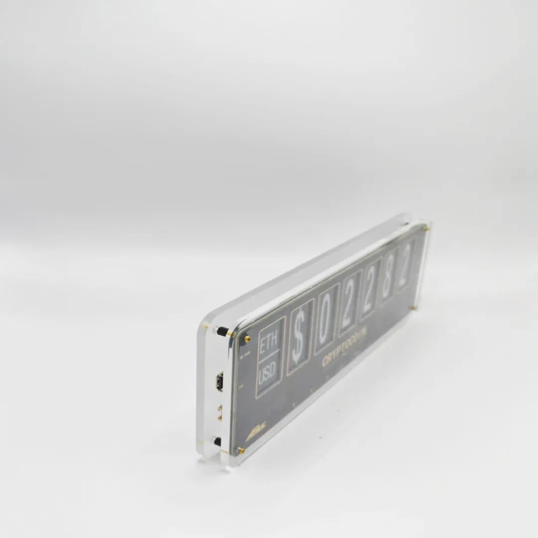 7X2.66 Inch E-Ink Desktop Information Unit with Stm32, Real-Time Crypto/Forex Tickers &amp; Digital Clock for Office &amp; Trading Desks Early Warning