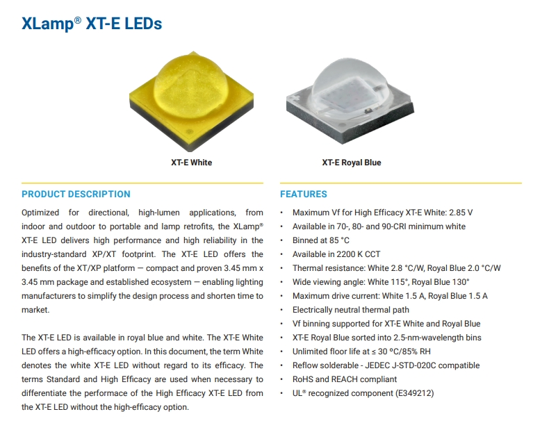 Crees Xlamp Xteawt 4000K 3000K Warm White 1W High Power LED Light