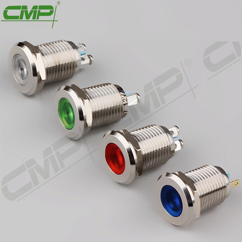 CMP Metal Miniature Panel Mount Indicators IP67 12mm Indicator Lamp