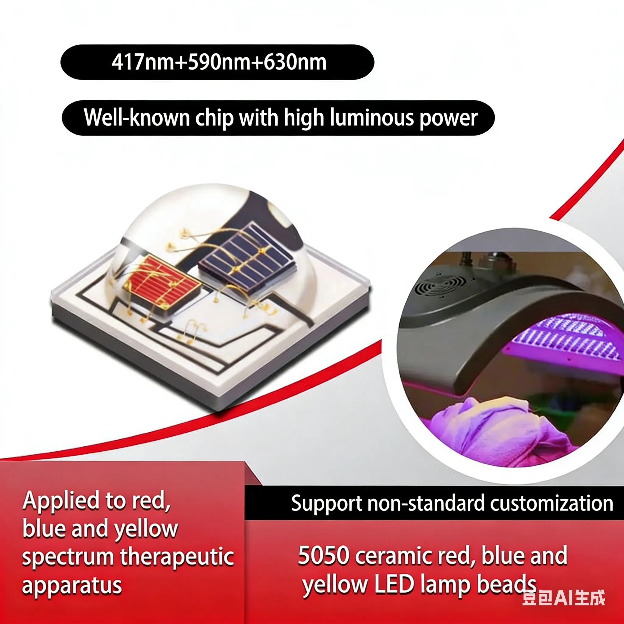 Customized High Power LED Beads for Medical Beauty - Origin: China
