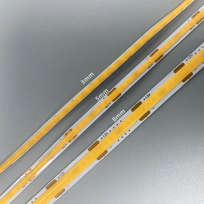 Factory Supply 400 320LED High Density DC12V Strip 3mm 5mm 8mm Flexible COB LED Strip