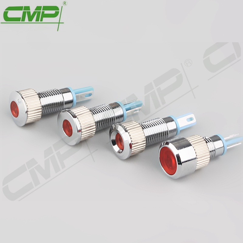 Red Panel Mount Indicators 3V, 6V, 12V, , 24V, 110V, 220V