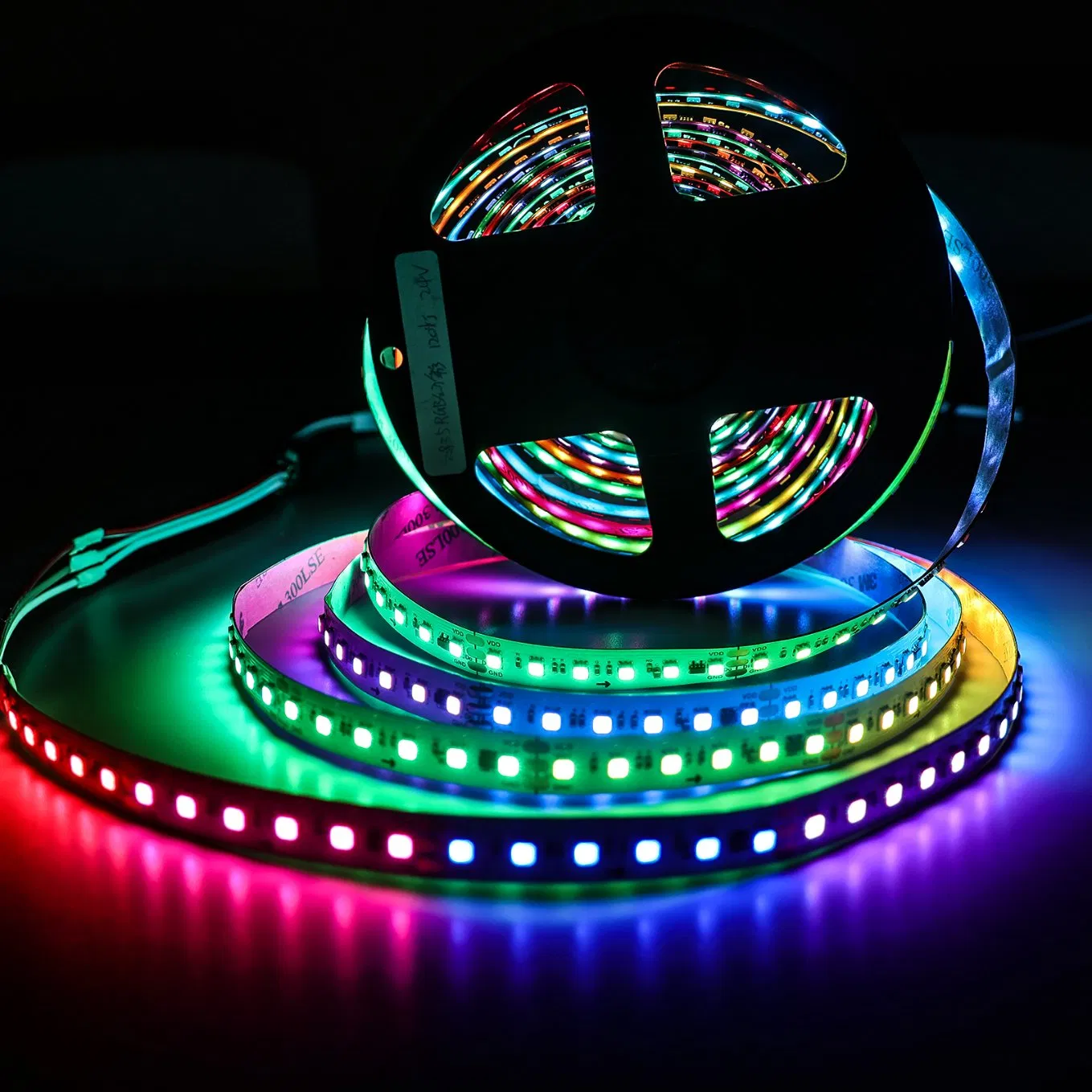 SMD 5050 Flexible Addressable Pixel LED Strip Light 12V/24V 60/96/144 Leds/m Smart Control for Cabinet, Stair, Mirror, Office, DIY Projects