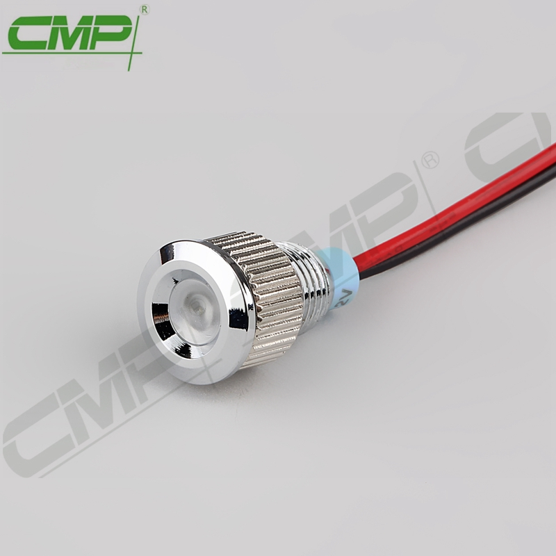 8mm Red Green White Blue Amber Indicator Light with Wires