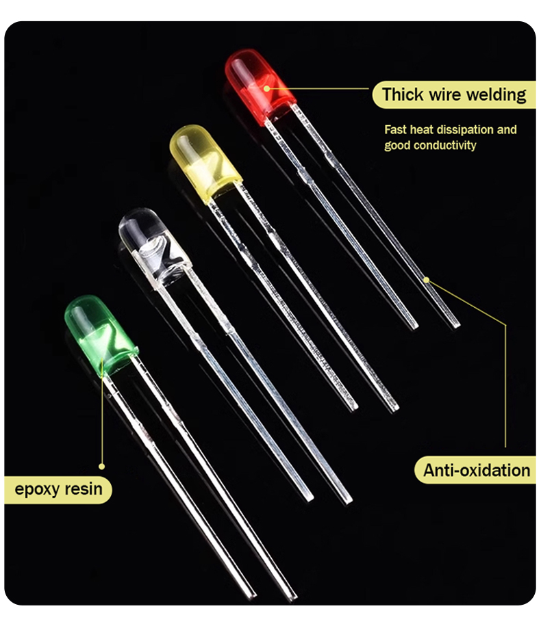 5mm 3mm LED Diodes F3 F5 Light Emitting Diode Kit RGB Red Orange Yellow Green Blue White