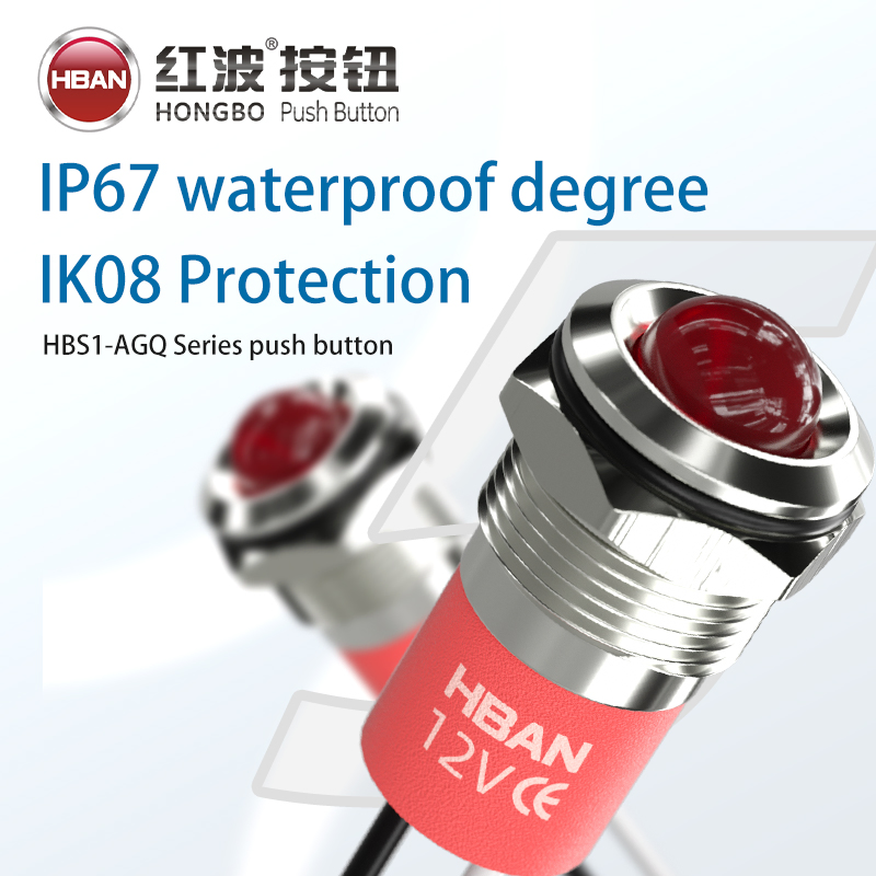 Hban Brass Indicator Light Wires 16mm Domed Head Signal Lamp White LED