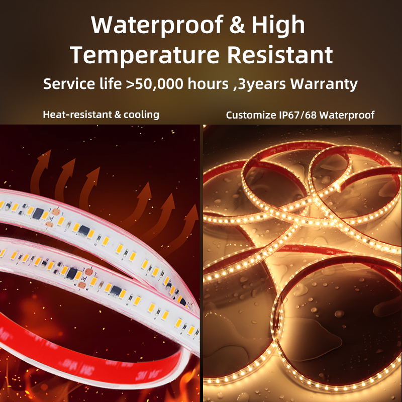 Custom High Voltage Led Strip 220V Flexible IP67 Waterproof High Brightness Energy Saving Outdoor Indoor Commercial Lighting Durable Safe Voltage 5M 10M 20M 50M