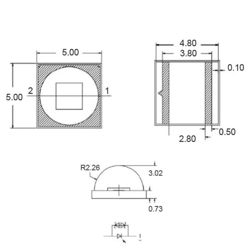 High Power 5W 10W Sanan Chip 5050 White SMD LED