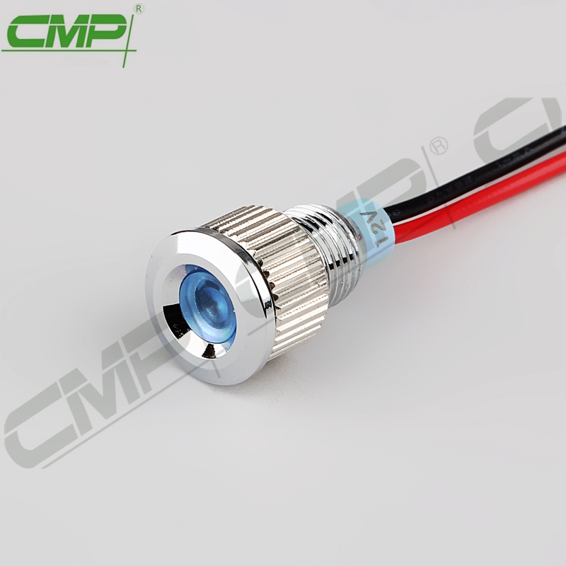 8mm Red Green White Blue Amber Indicator Light with Wires