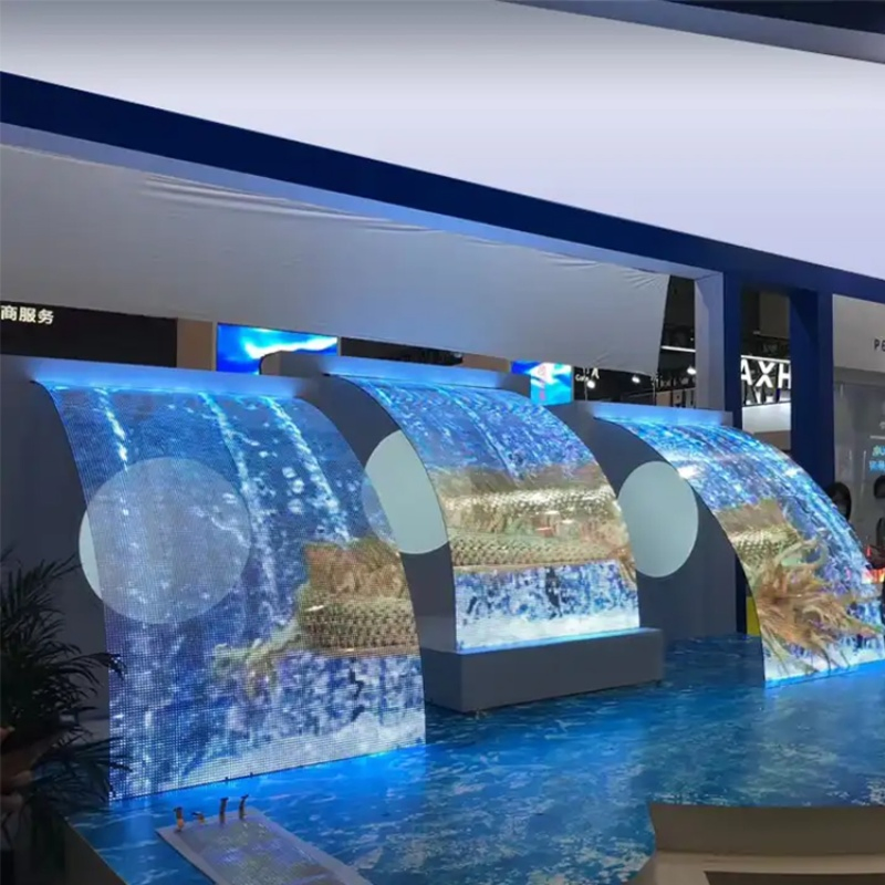 Transparent Outdoor Advertising Holographic Glass Reefilm Flexible LED Display Panel