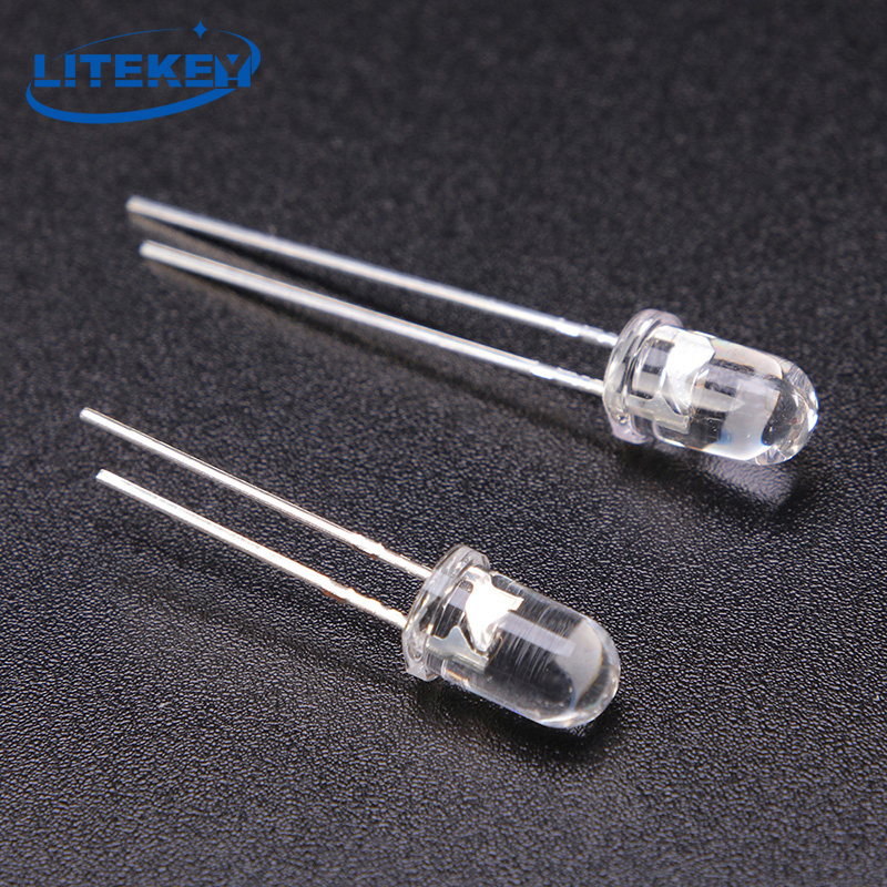 Single Color Through Hole 5mm Round LED with Flange