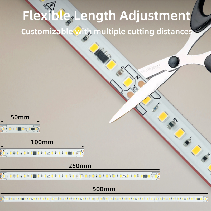 Custom High Voltage Led Strip 220V Flexible IP67 Waterproof High Brightness Energy Saving Outdoor Indoor Commercial Lighting Durable Safe Voltage 5M 10M 20M 50M