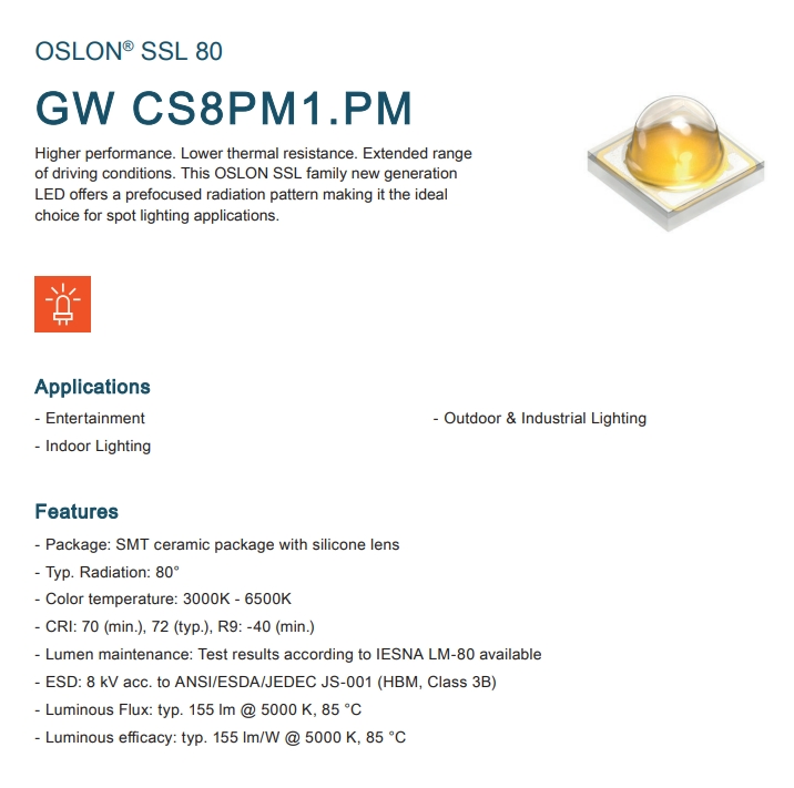 Osrams Gw CS8pm1. Pm High Power LED Cool White 5700K