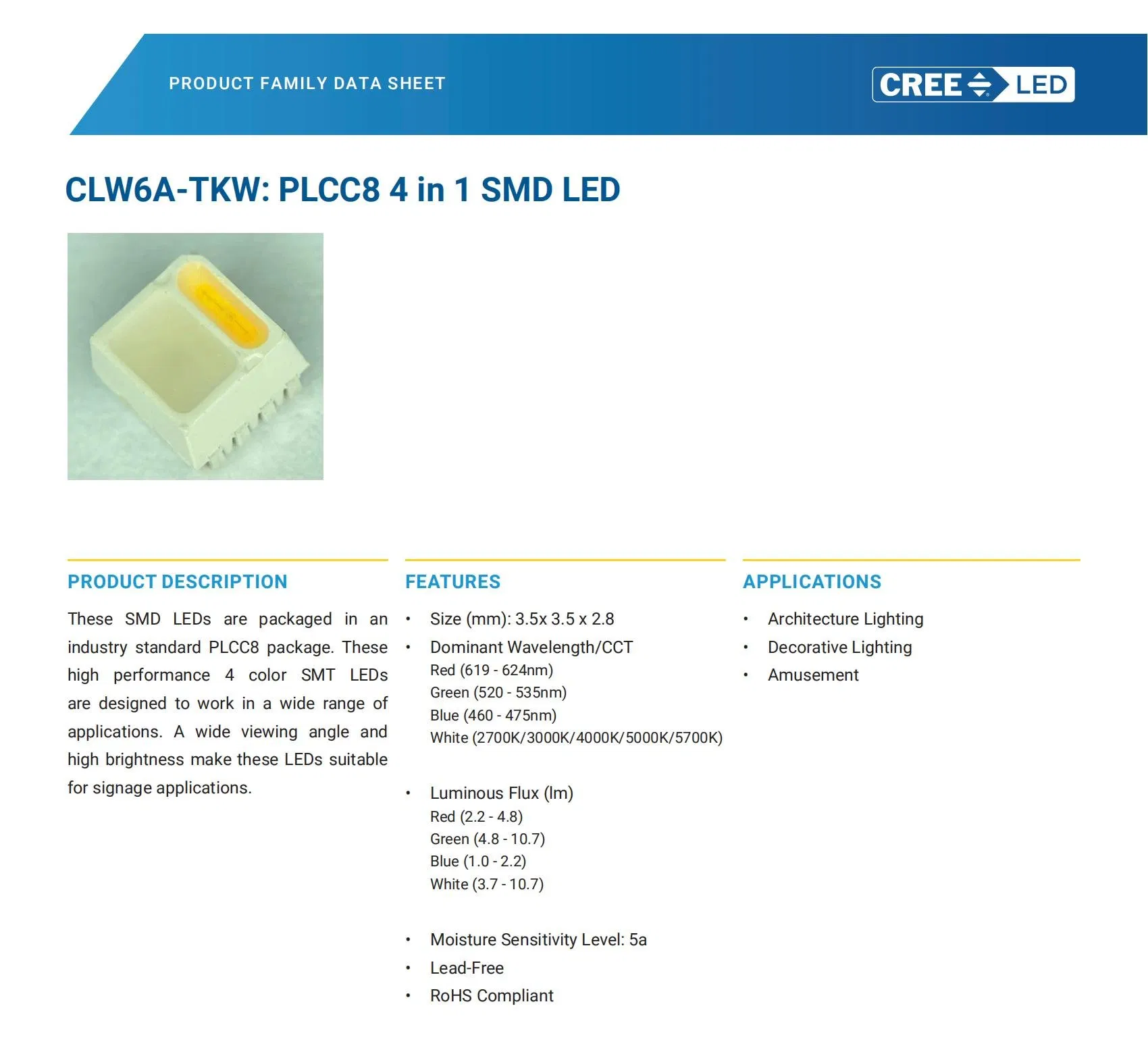 Specification Chart 1