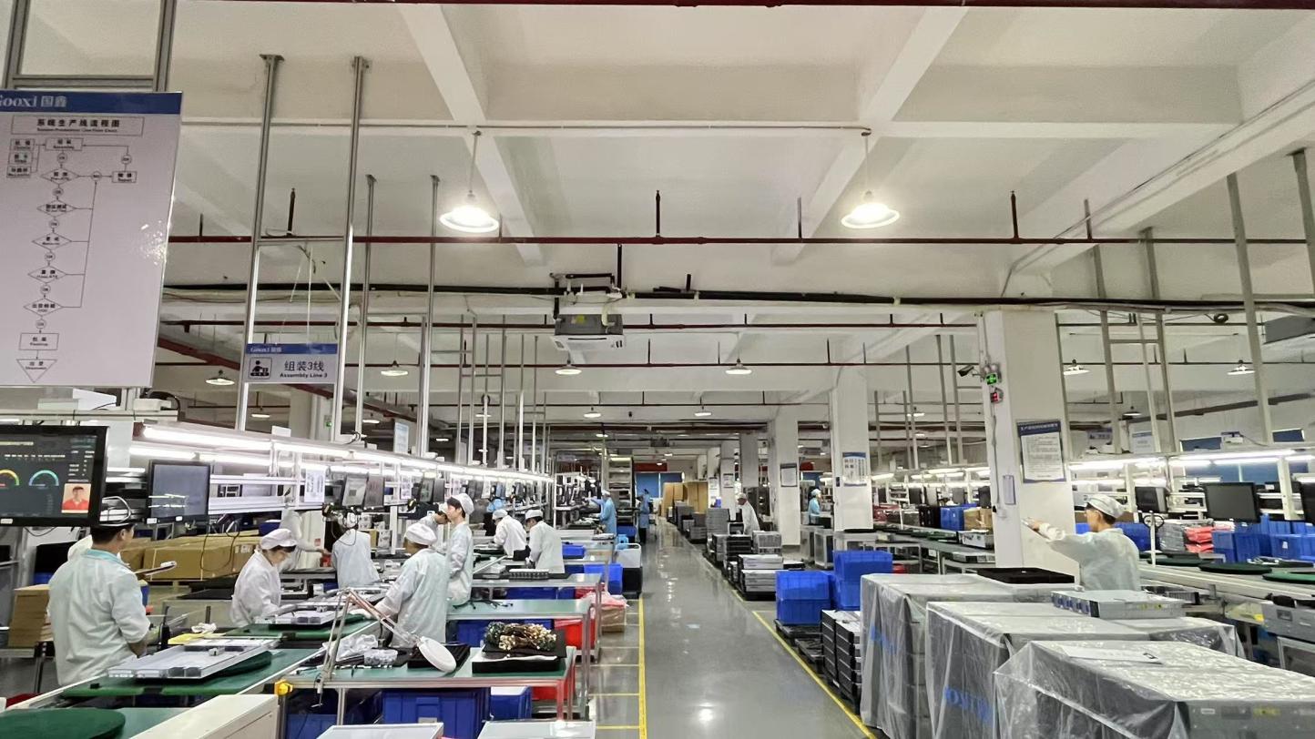 Completed ZhiCloud AI GPU server systems staged for quality inspection