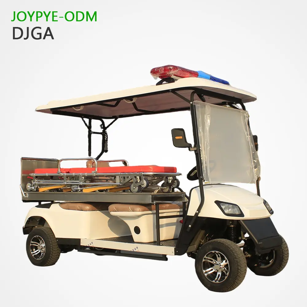 China Suppliers Factory 2-Seater Electric Golf Cart Modified as Medical Ambulance with Foldable Stretcher