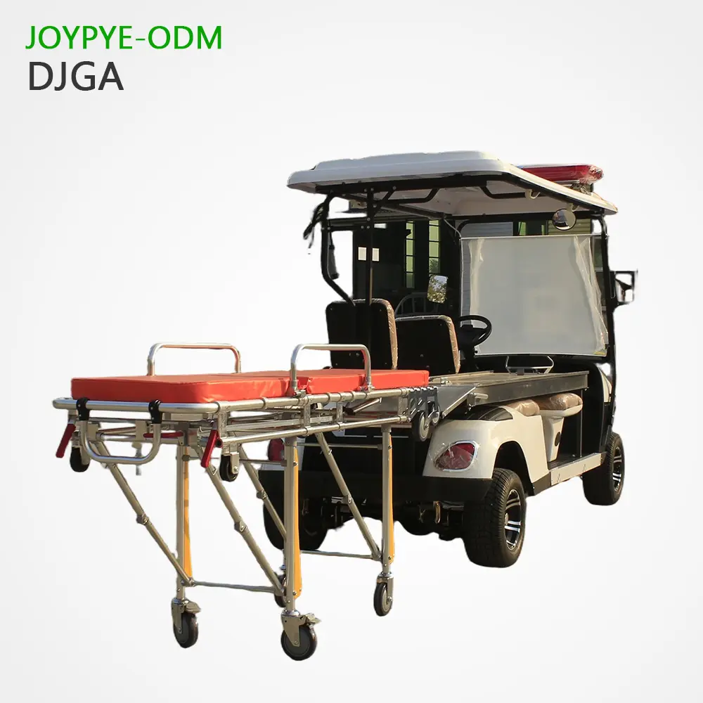 China Suppliers Factory 2-Seater Electric Golf Cart Modified as Medical Ambulance with Foldable Stretcher