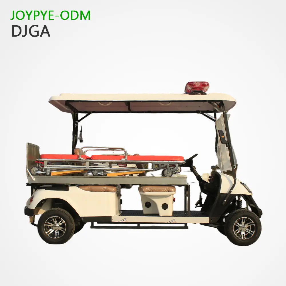 China Suppliers Factory 2-Seater Electric Golf Cart Modified as Medical Ambulance with Foldable Stretcher