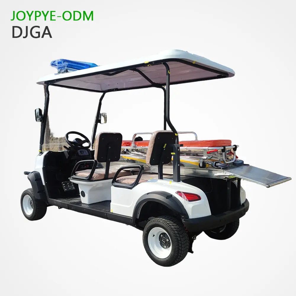 China Suppliers Factory Modified Electric Golf Cart Ambulance with Foldable Stretcher for Medical Casualty Transfer