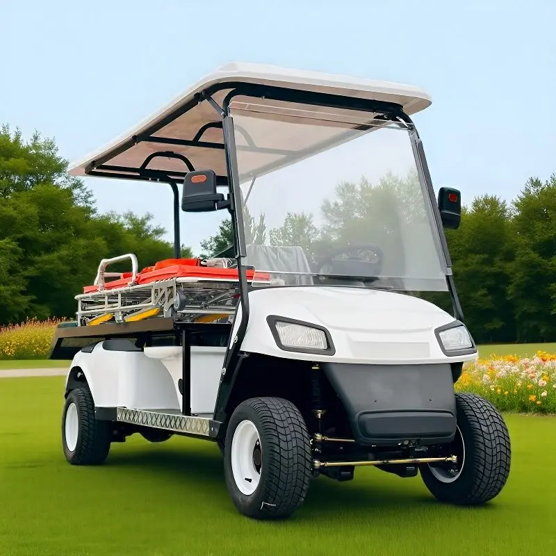 China Suppliers Factory 2-Seater Electric Golf Cart Modified as Medical Ambulance with Foldable Stretcher