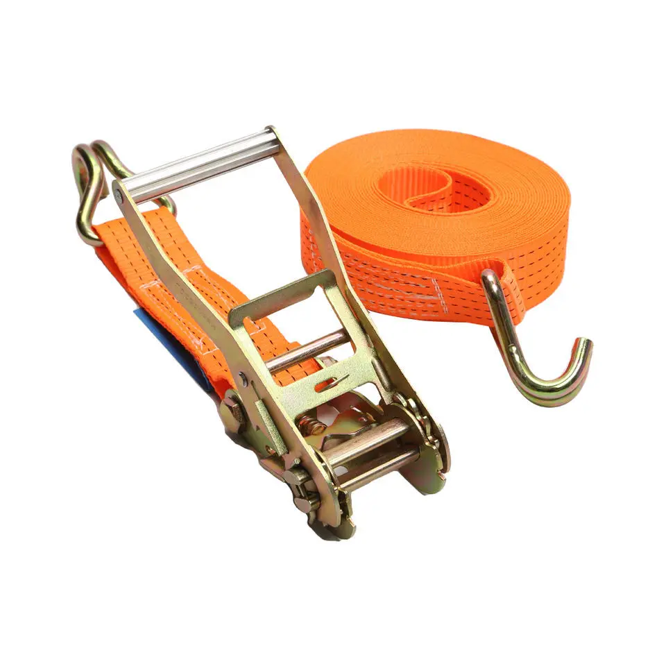 Buy 50MM 2 inch 5000KG Cargo Lashing Straps load Ratchet Tie Down Straps with Double J Hook Manufacturer, Manufacturers