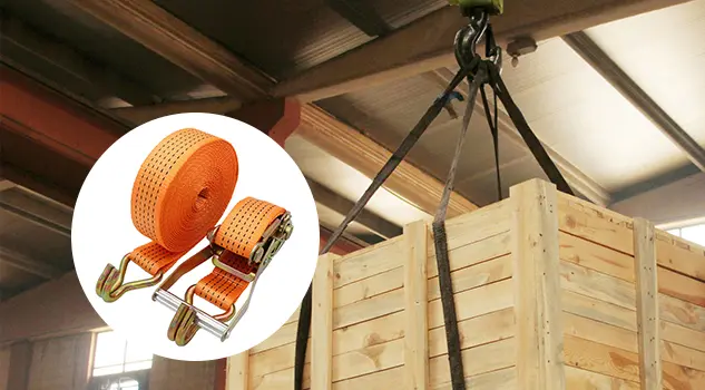 Ratchet cargo straps for truck load securing