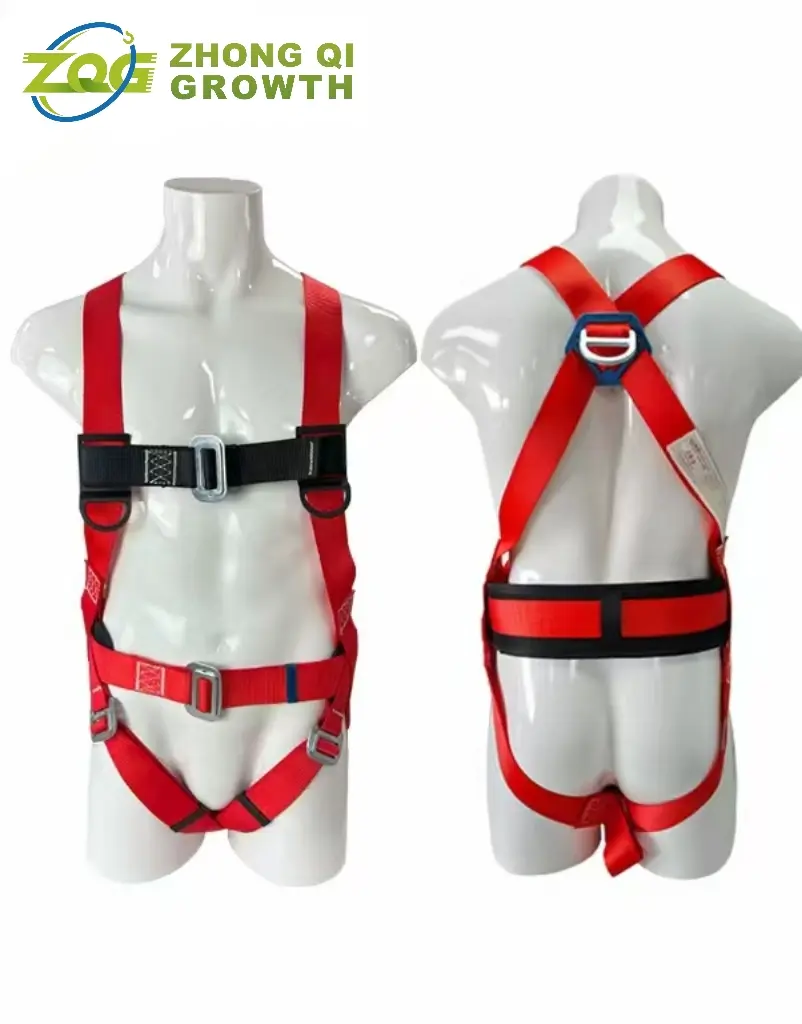 Cheap CE EN361 5-Point Full Body Safety Harness, Polyester Fall Arrest Harness with Waist Manufacturers, Factory