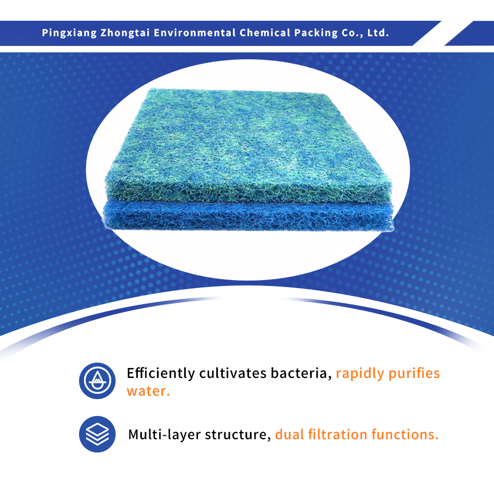 China Multi-Layer Blue Green Aquarium Biological Filter Mat, Eco-Friendly Fish Tank Filtration Pad for Water Purification Factories, Quotes