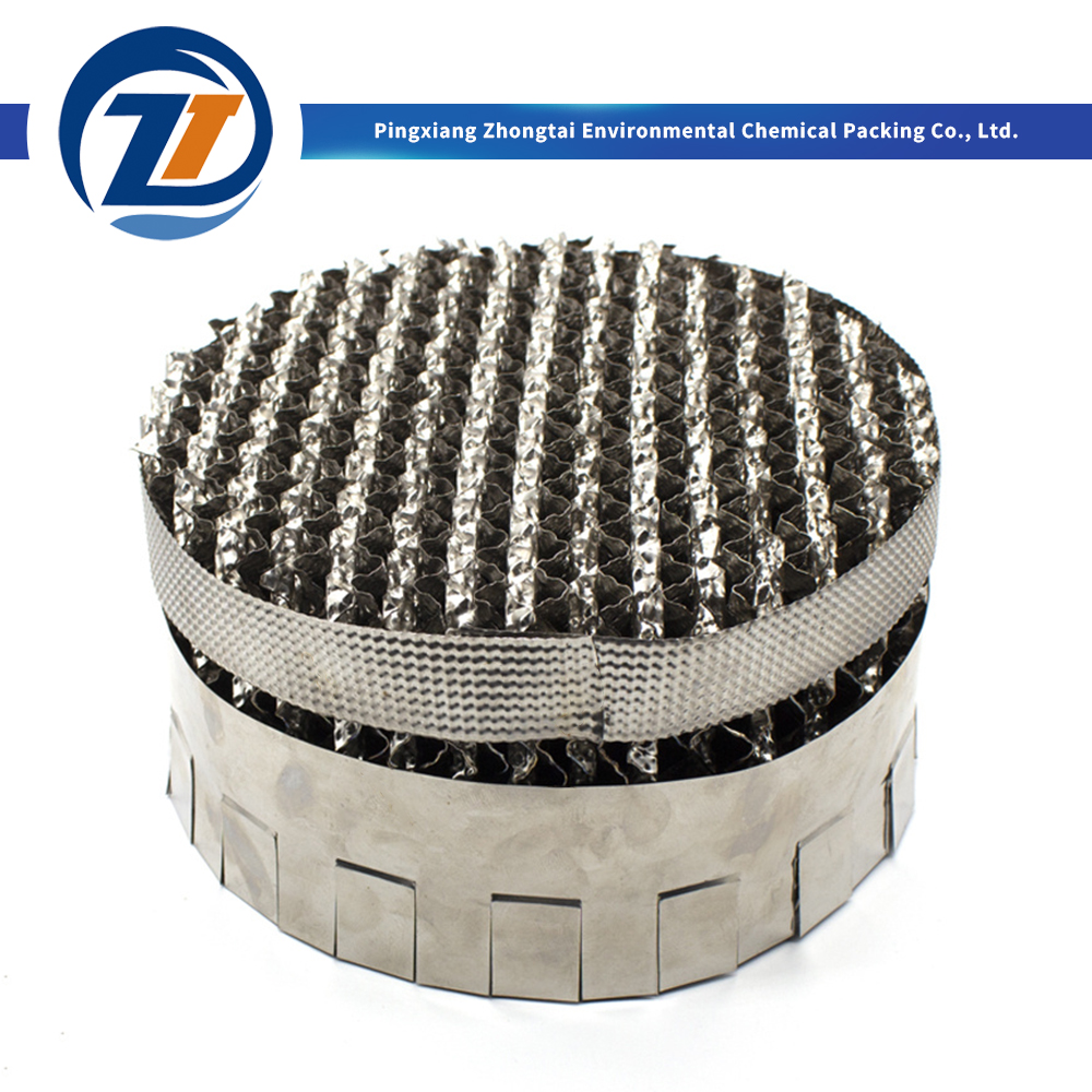 China 304 316L Stainless Steel Metal Structured Packing Corrugated Sheet for Distillation, Absorption & Scrubbing Towers Manufacturer, Factories