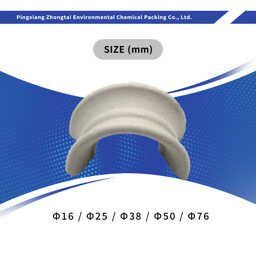 China Acid & Heat Resistant Ceramic Intalox Saddle Packing, 16-76mm High Efficiency Mass Transfer Ring for Scrubber Tower & Chemical Columns Supplier, Factories