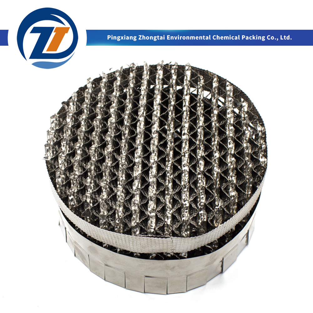 China 304 316L Stainless Steel Metal Structured Packing Corrugated Sheet for Distillation, Absorption & Scrubbing Towers Manufacturer, Factories
