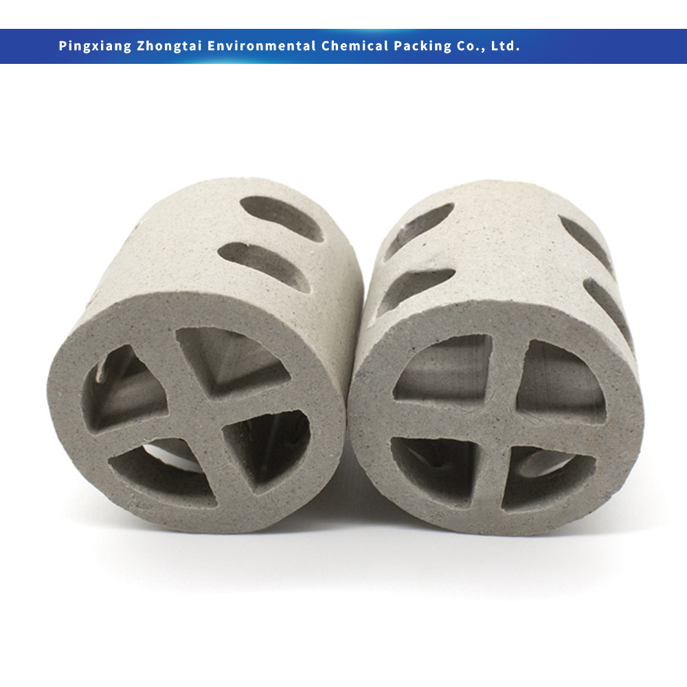 China Acid & Heat Resistant Ceramic Cross Partition Ring / Ceramic Cross Ring 50mm 80mm 100mm 150mm for Tower Support & Chemical Absorption Supplier, Factory