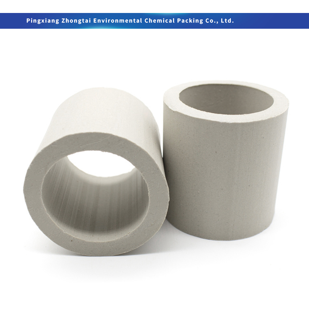 China Acid & Heat Resistant Ceramic Raschig Ring Random Tower Packing 16mm 25mm 38mm 50mm 76mm for Chemical Absorption & Scrubbing Supplier, Quotes
