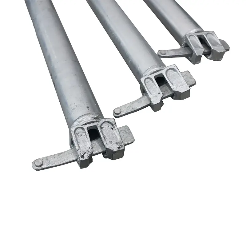 Riveting process for horizontal scaffold rod