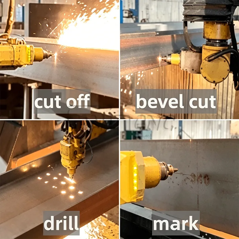 H-Beam Laser Cutting Machine I-Beam Channels Plate Large Format High Power 12kw 20kw 30kw 3D 5axis