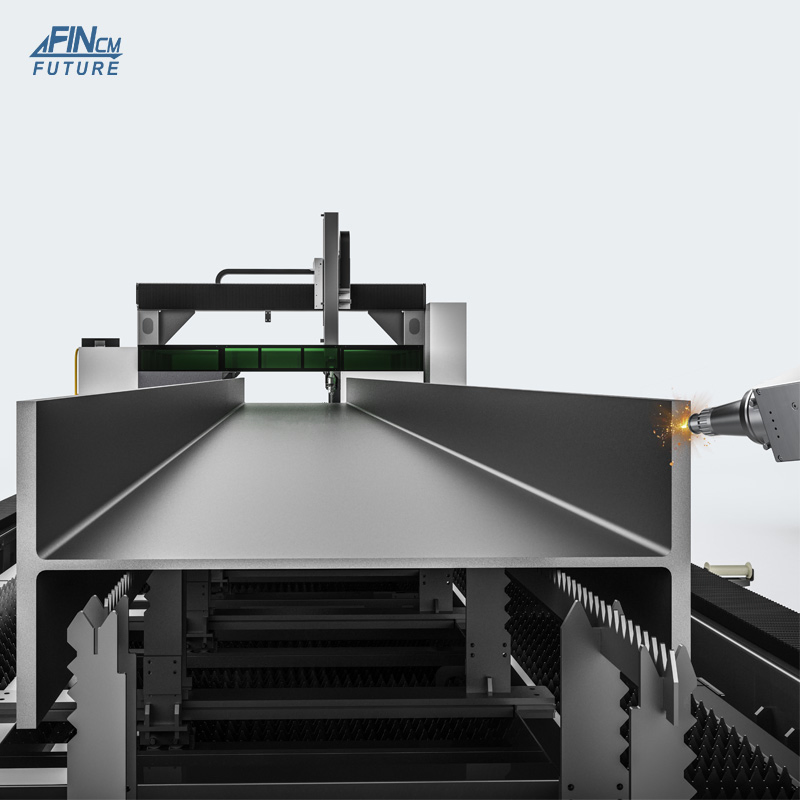Fincm Structural Steel Construction Metal Steel Plate H Beam Bevel Drilling Hole Marking 12000W 20000W 30000W 3D Fiber Laser Cutting Machine 20kw