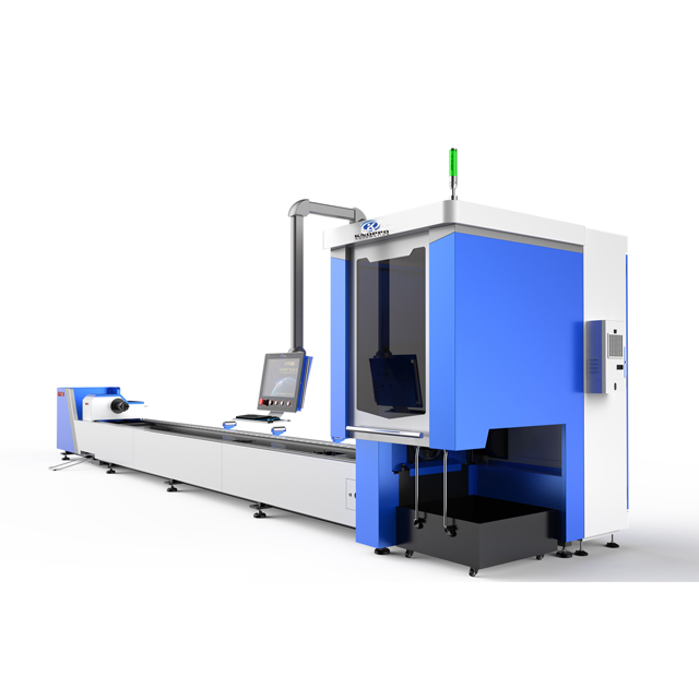 H Beam Laser Coping Beveling Cutting Machine with 3D Bevel Cut Head / Angle Steel Channels Square Pipe Round Tube CNC Fiber Laser Cutter