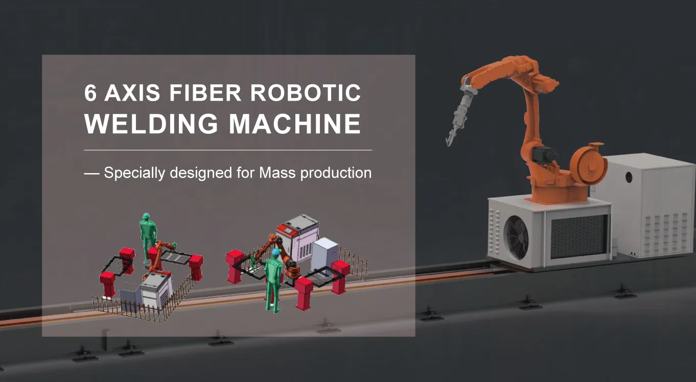 High Precision 6 Axis Robotic Automatic Fiber Laser Welding Machine Setup