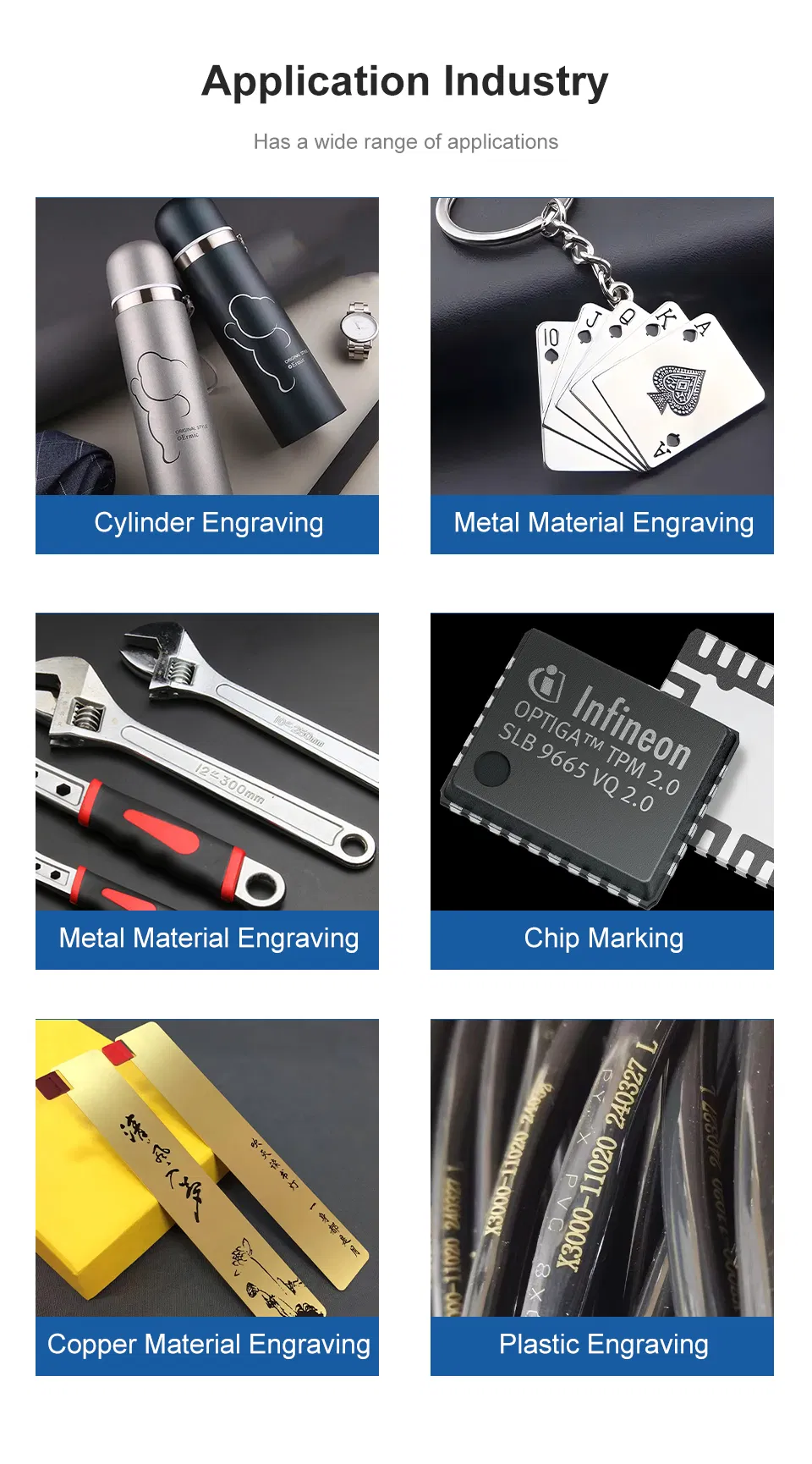 Application Materials Showcase for Desktop Laser Engraver