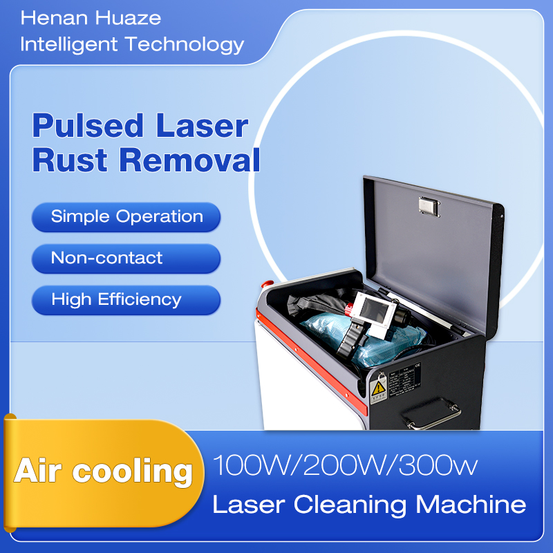New 100W Cabinet Air-Cooled Pulse Laser Cleaning Machine Metal Pulsed 200W Fiber Laser Cleaning, Laser Cleaner Machine for Wood