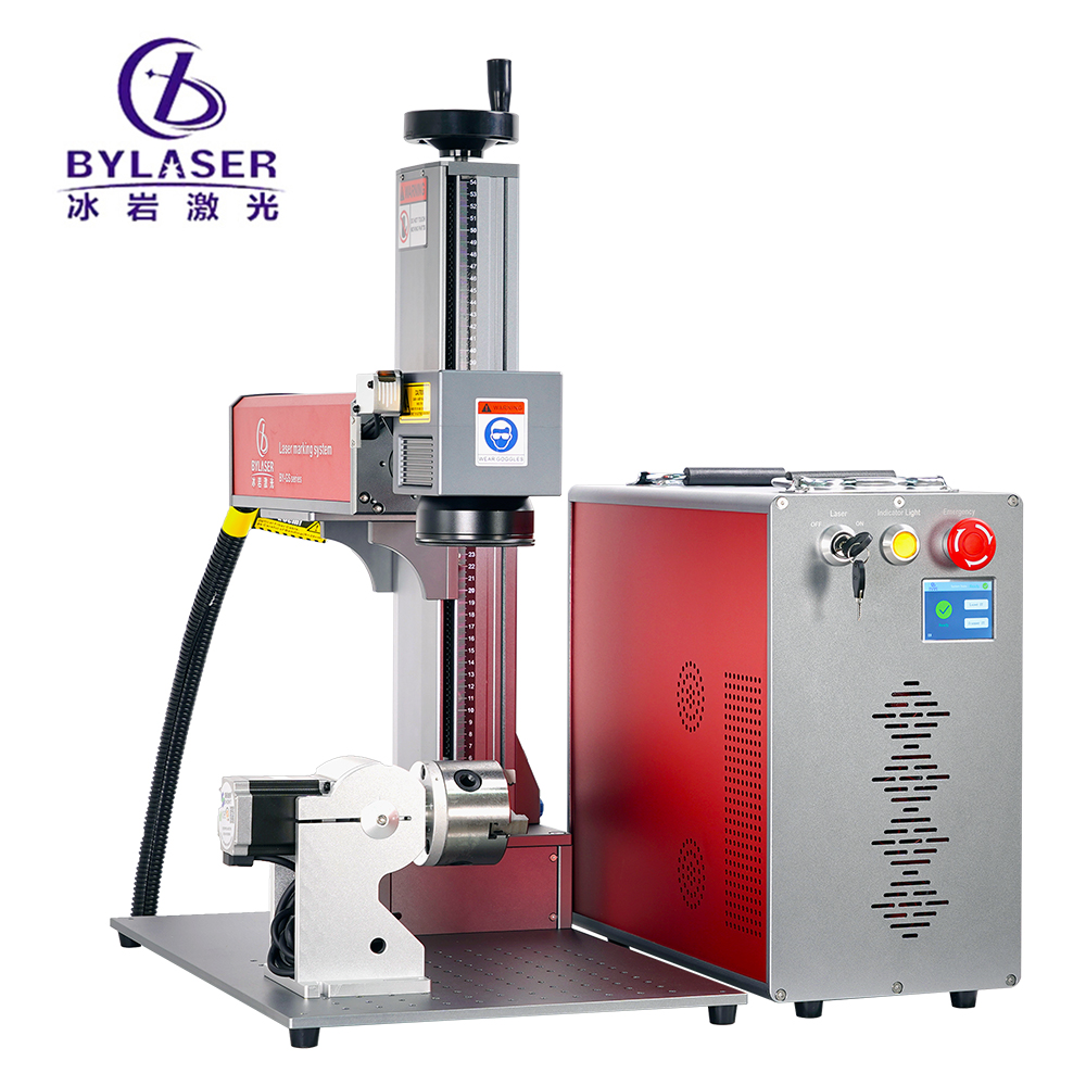BingYan US DE Local Stock Autofocus 100w JPT Fiber Laser Marking Machine Mopa M7 with 110mm and 200mm Lens and D80 Rotary