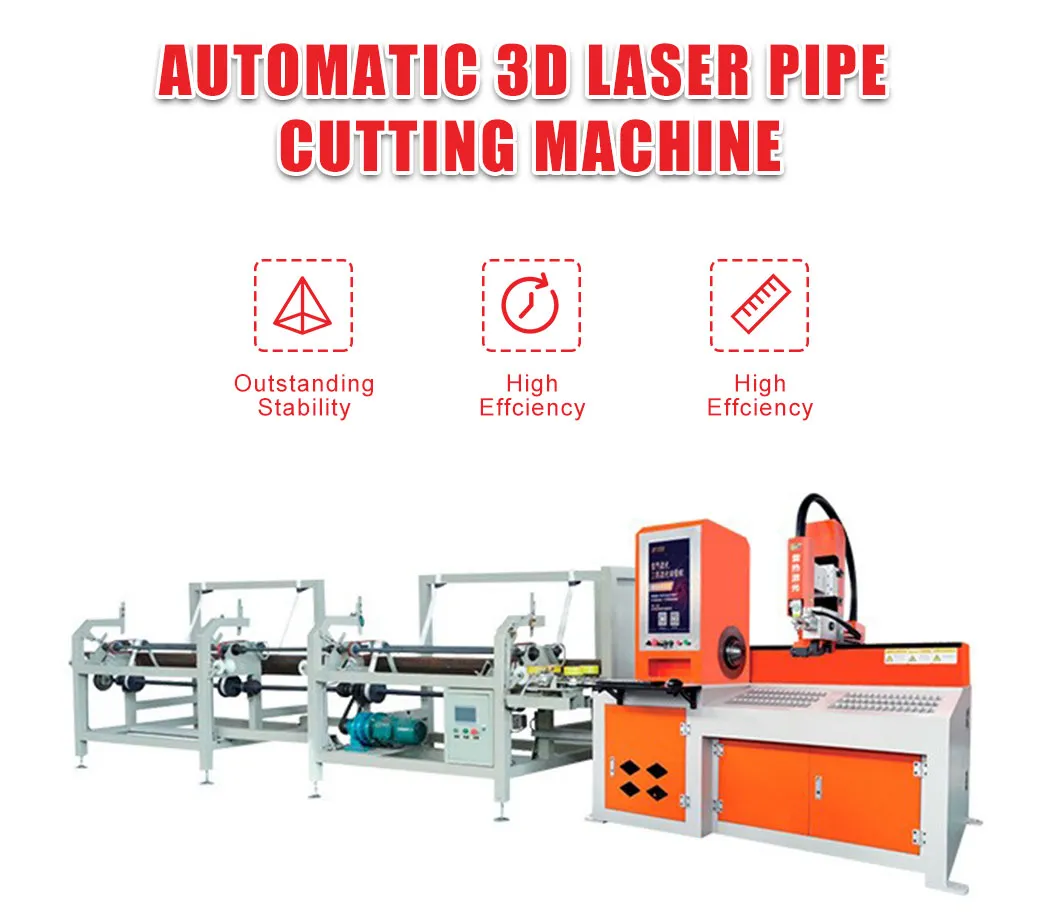 Full-Automatic Metal Pipe Cutter CNC Tube Fiber Laser Cutting Machine