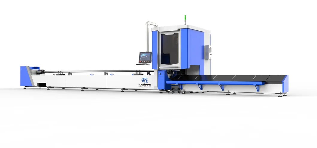 H Beam Laser Coping Beveling Cutting Machine with 3D Bevel Cut Head / Angle Steel Channels Square Pipe Round Tube CNC Fiber Laser Cutter
