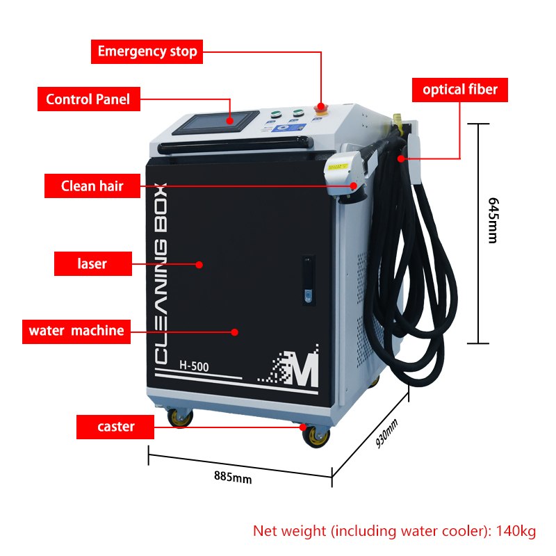 500W Water-Cooled Pulsed Laser Cleaning Machine, Suitable for Mold Cleaning with Minimal Substrate Damage