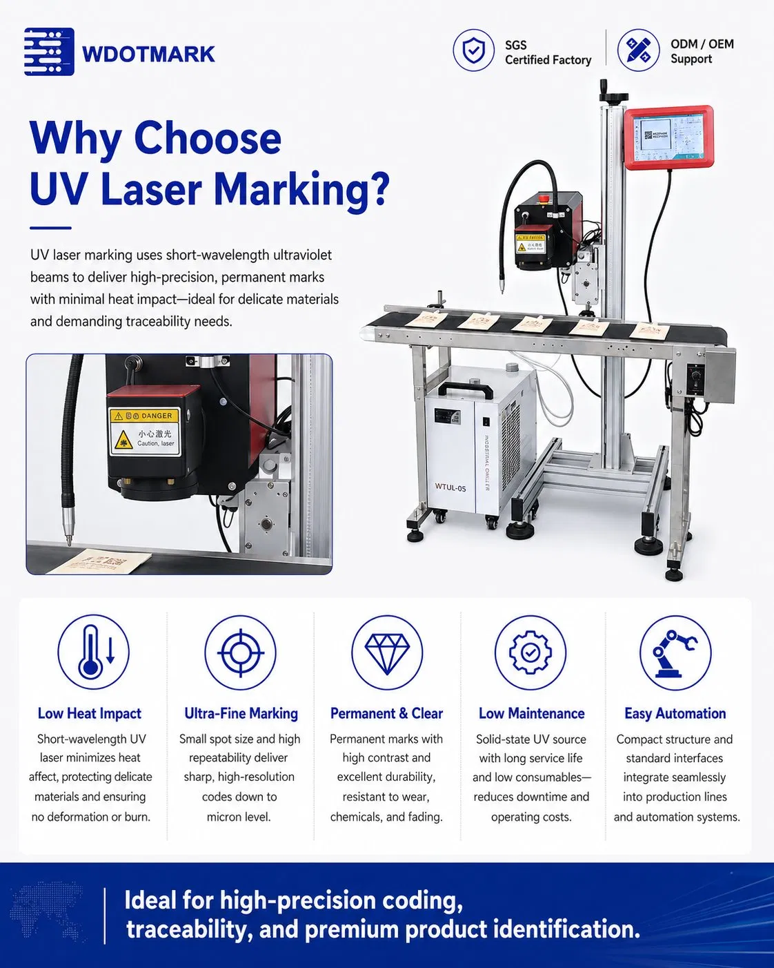 Wdotmark High-Precision UV Laser Marking Machine for Industrial Applications