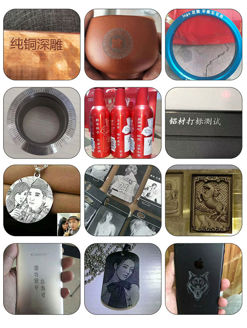 20W MAX High-Powered Fiber Laser Marking Machine 3D Engraving Air Cooling USB-Connected (100000hrs Laser Life)