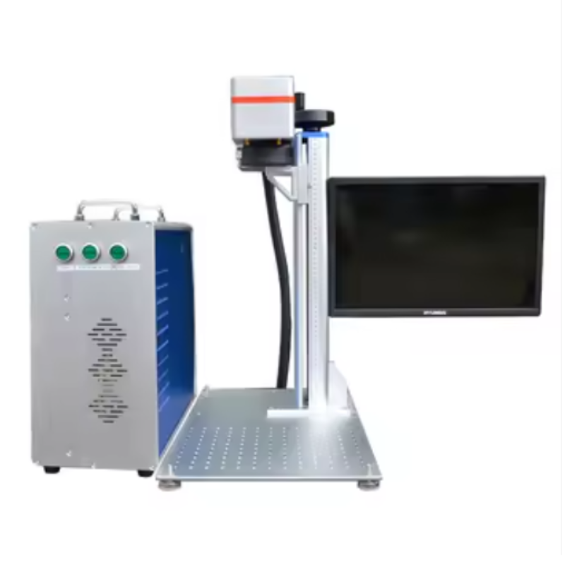 Lowe Price Portable Fiber Laser Marking Machine 50W on Metal Plastic Leather Laser Engraving Machine
