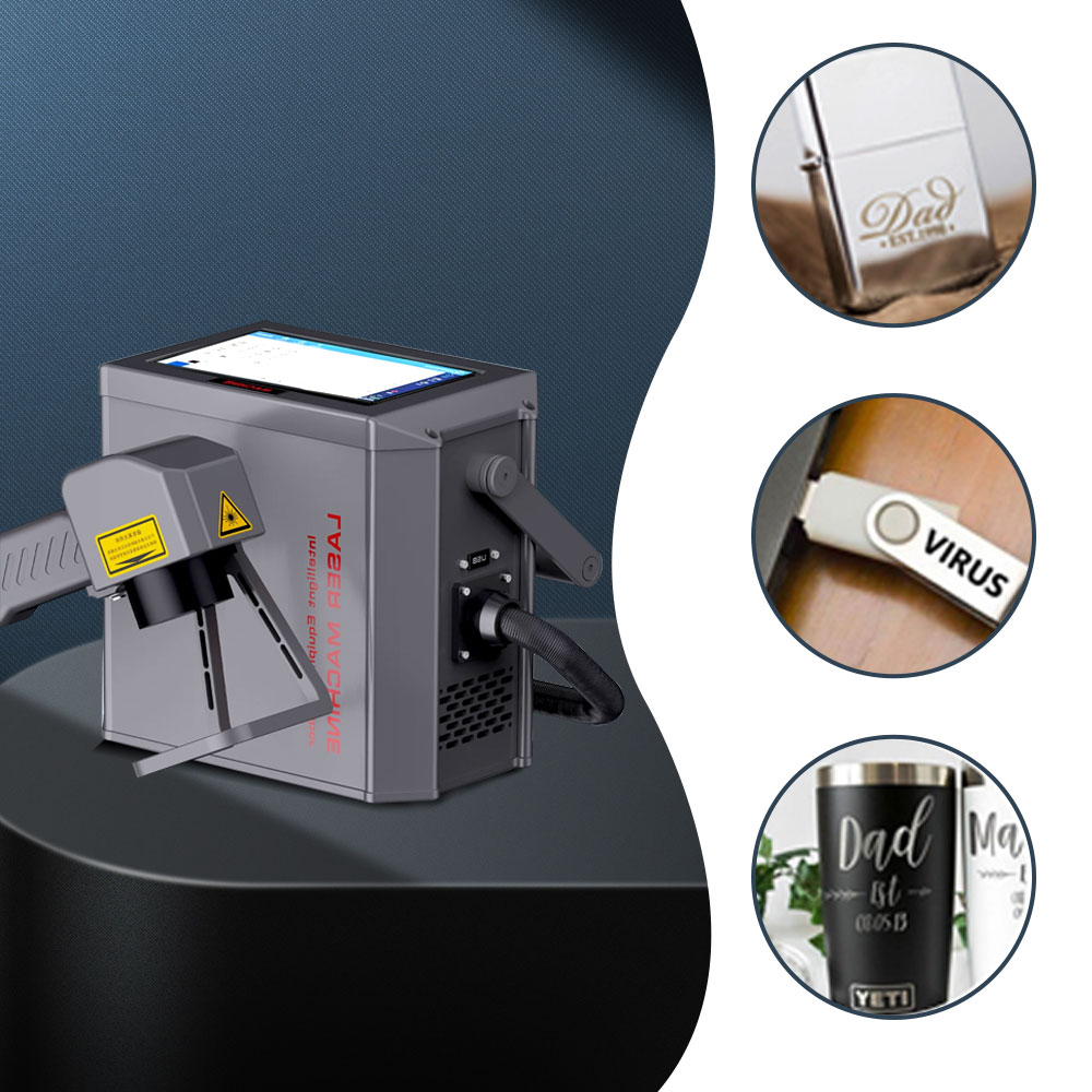 Easy Operation Portable Fiber Laser Marking Machine Handheld Code Date Laser Printer for Metal Plastic Bags